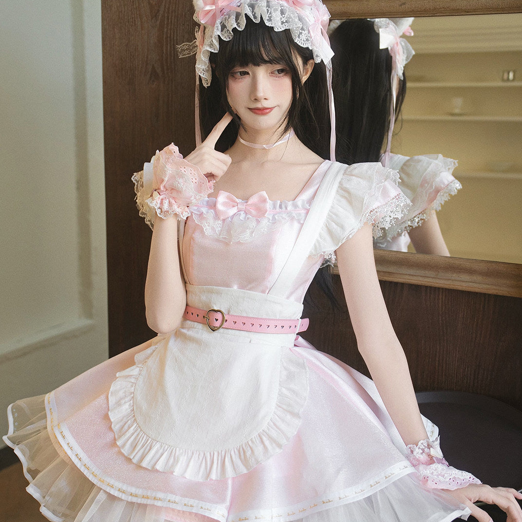 Doll Angel Pink Ruffle Apron Dress LAL0181