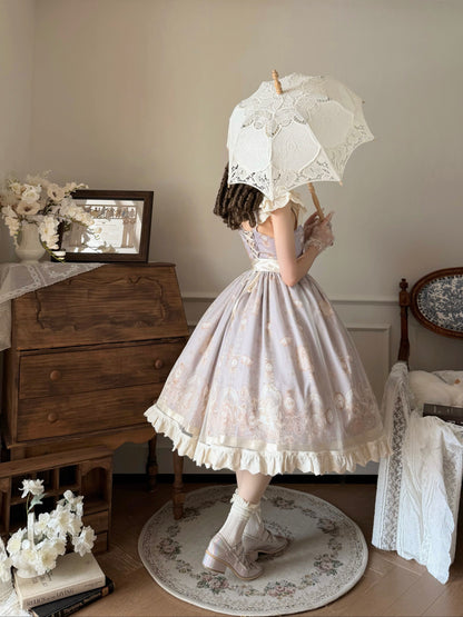 Floral Print Square Collar Lolita Dress ONE0023