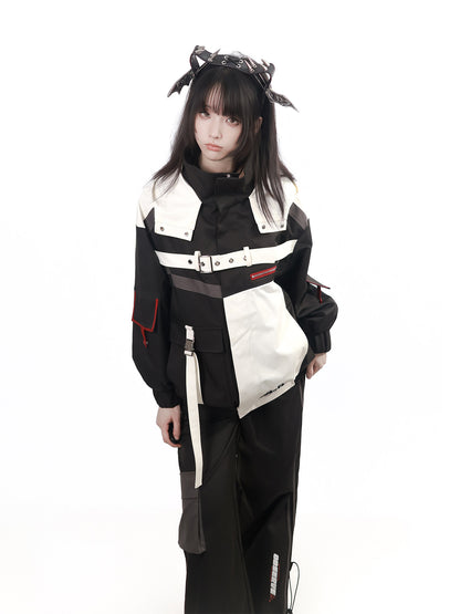 Color Block Functional Zip-Up Jacket PIN0058