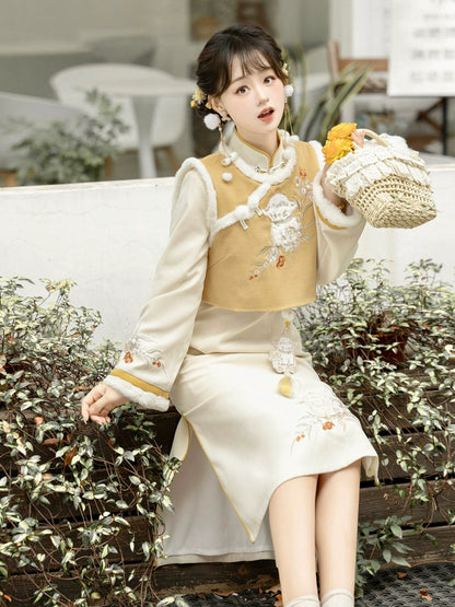 3D Sheep Lolita Chinese-Style Short Vest Cheongsam Dress YOU0190