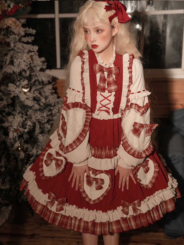 Red Ribbon Frill Little Red Riding Hood-Style Lolita Dress YOU0146