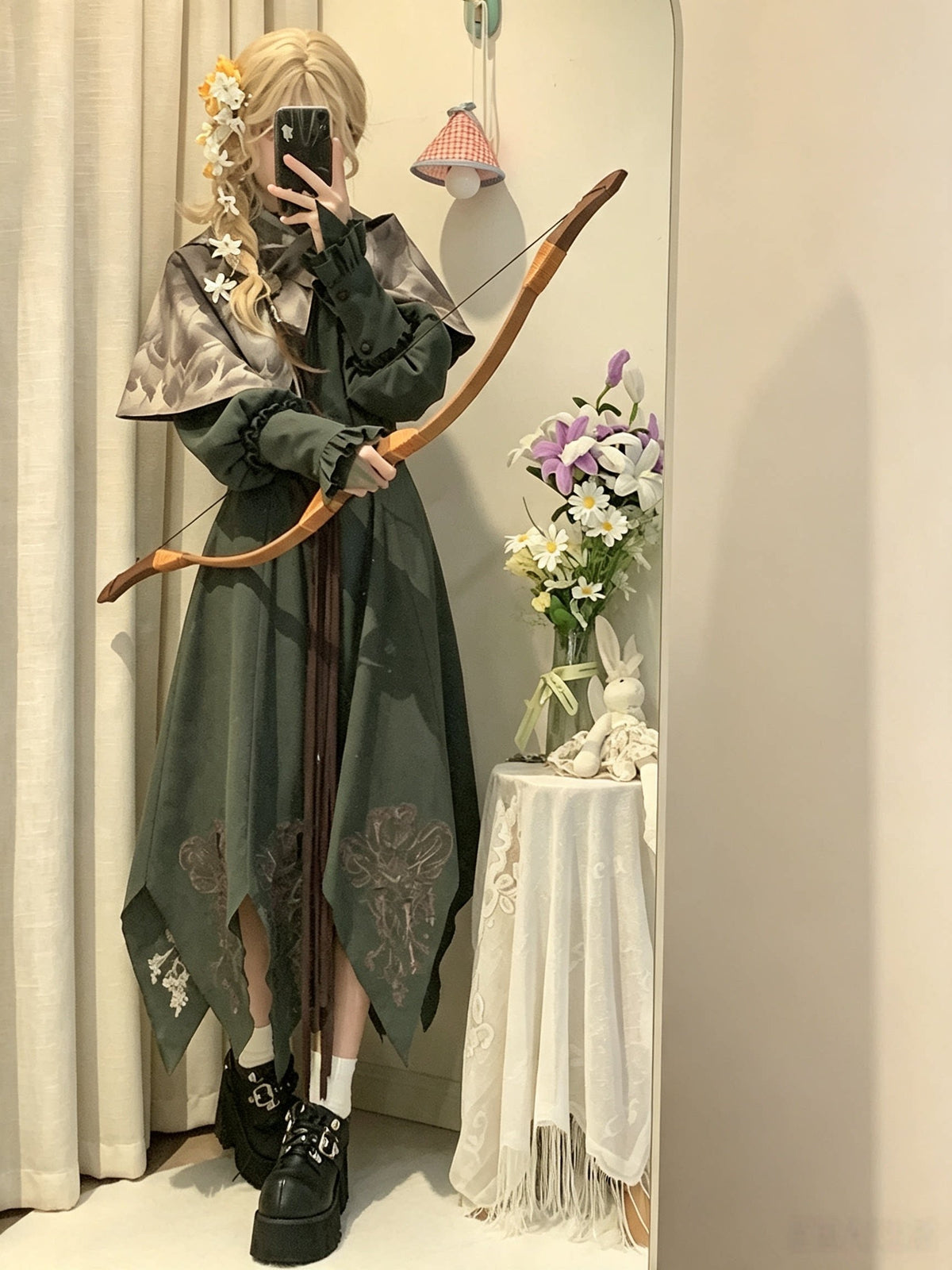 Hooded Cape Druid Style Medieval Dress Set YOU0233
