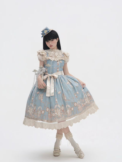 Floral Print Square Collar Lolita Dress ONE0023