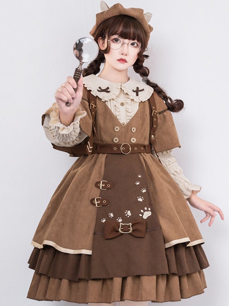 Detective Style Brown Lolita Dress CHE0015