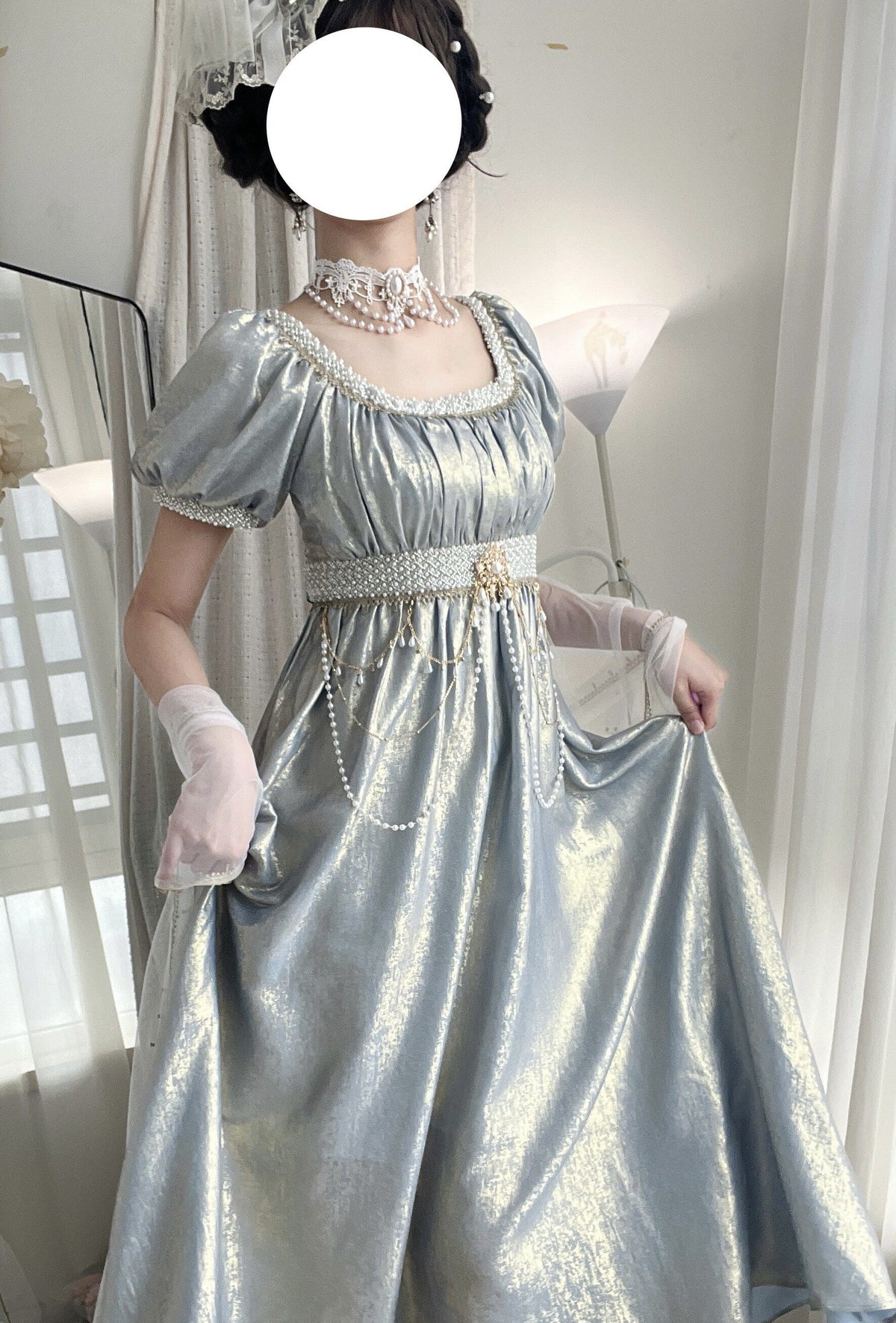 Vintage Beaded French Court Lolita Gown ONE0021