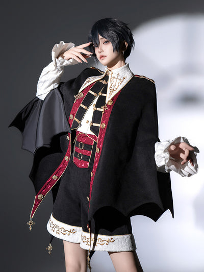 Gothic Vampire Cape Jacket Shirt Shorts Set YOU0319