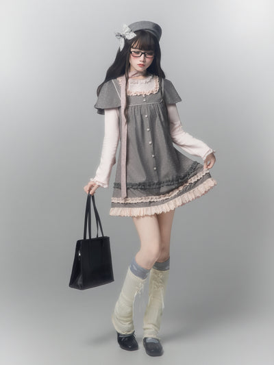 Polka Dot A-Line Pinafore Dress HUT0162