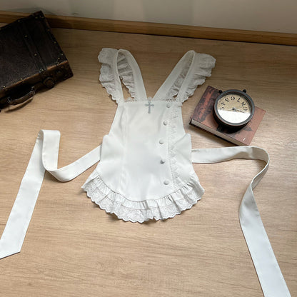 Gothic Cross Embroidered Pinafore Apron WIT0303