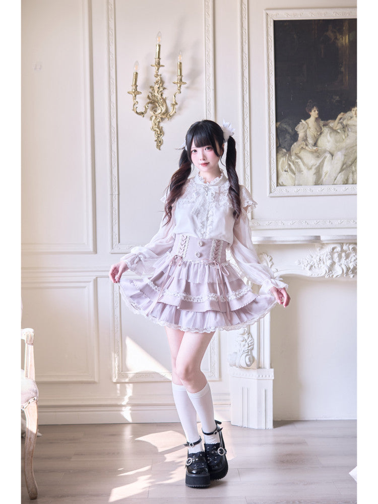 Plaid Tiered Corset Waist Skirt NOG0037