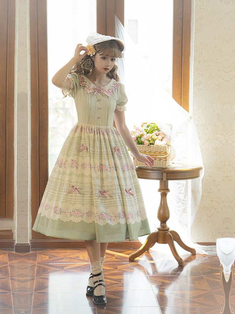 Flower Garden Green Lolita Princess Dress WIT0008