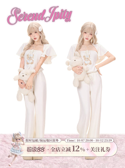 Bear Patch Loungewear Three-Piece Set SER0152