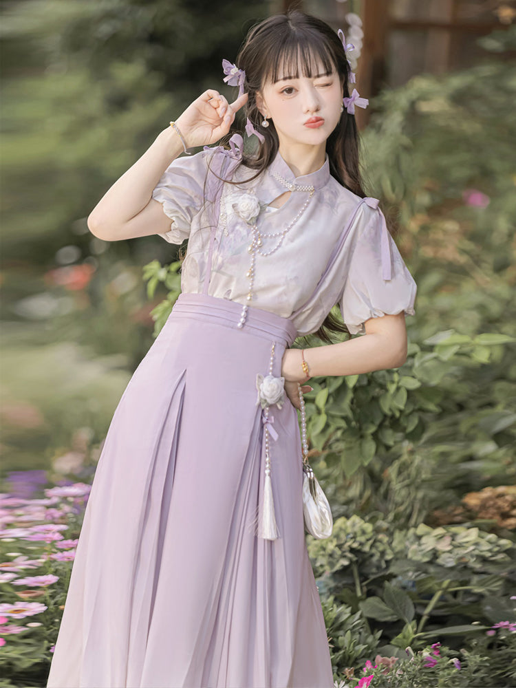 China Style Sweet Purple Dress YOU0052