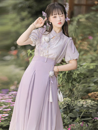 China Style Sweet Purple Dress YOU0052