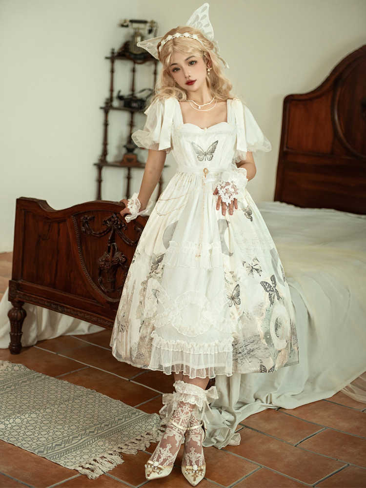 Clock Butterfly Print Lolita Dress YOU0113