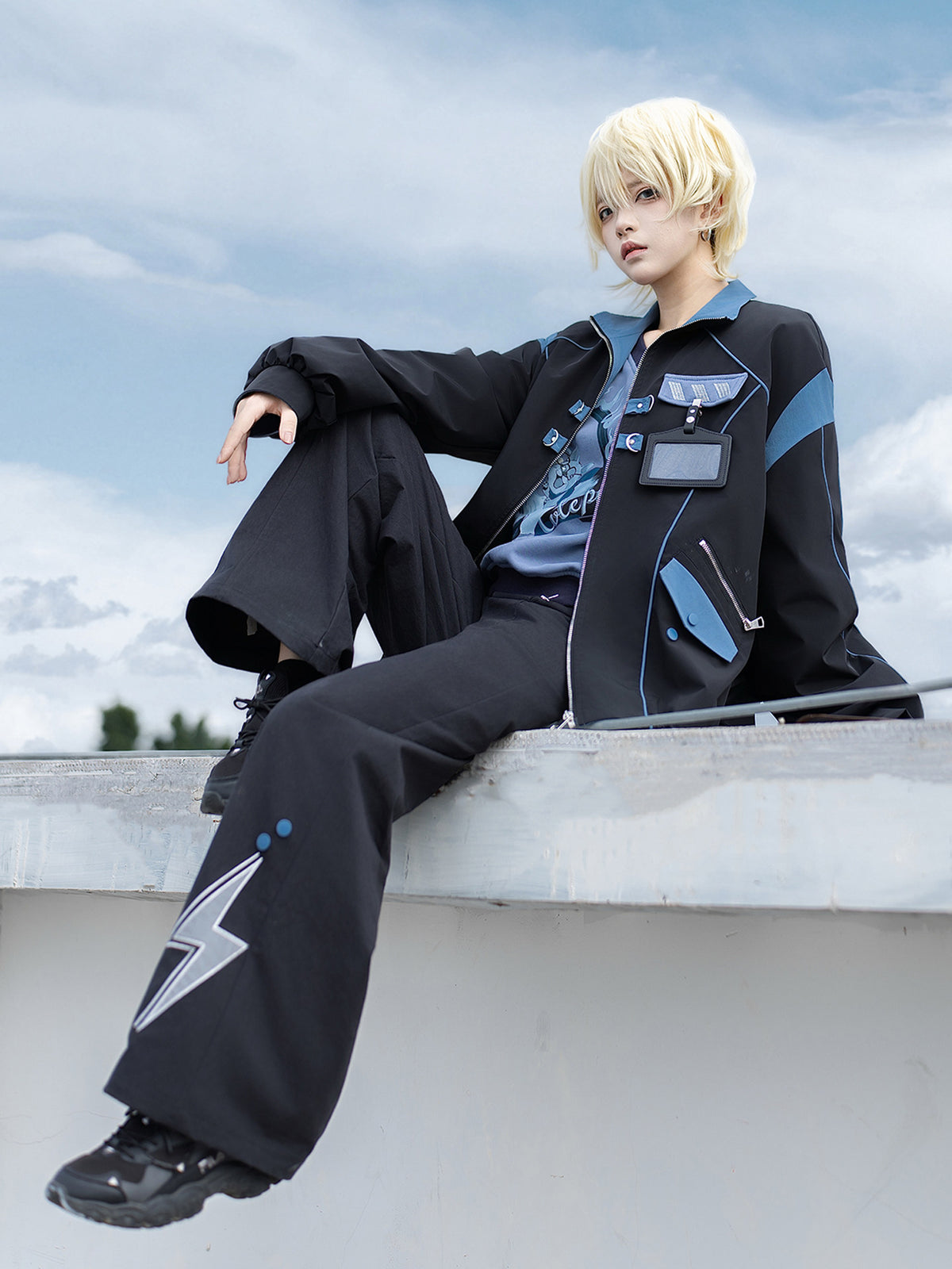 Futuristic Techwear Jacket Sweatshirt Pants Set YOU0277