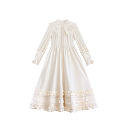 French Retro Lolita White Dress HUT0030