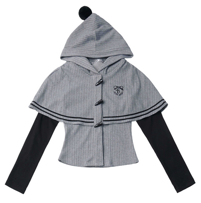 Hooded Cape With Off Shoulder Top PIN0032