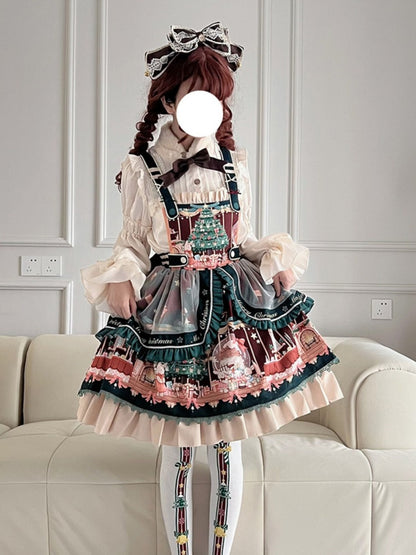 Christmas Tree Printed Ribbon Collar Lolita Dress CHE0032