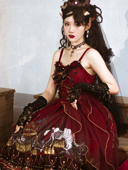 Witch Style Wine Red Dress CHE0010