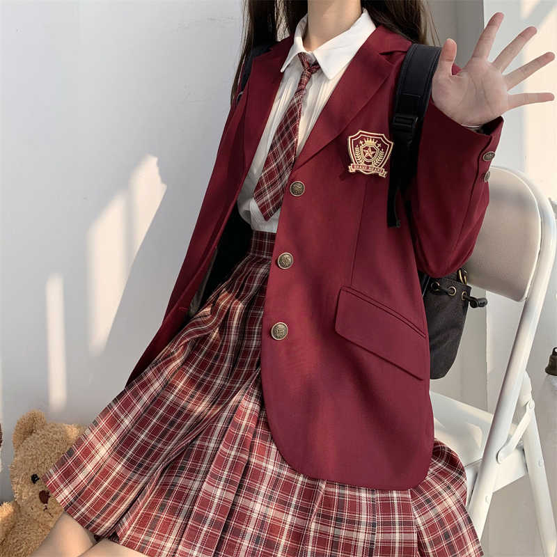 Check Skirt Blazer Uniform YOU0155