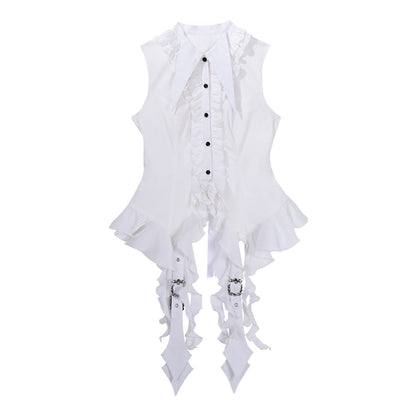 Black White Gothic Lolita Blouse Skirt Set YOU0290