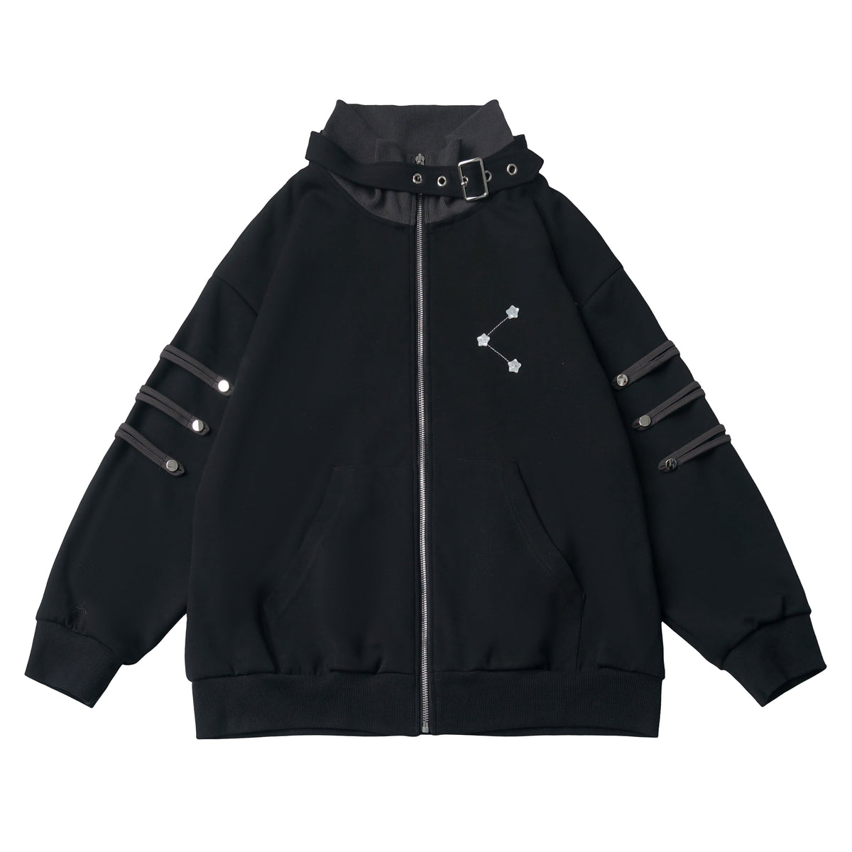 Hooded Waist Cinched Zip Top PIN0059