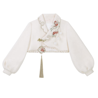 Chinese Style Embroidered Cami Dress Three-Piece Set YOU0239