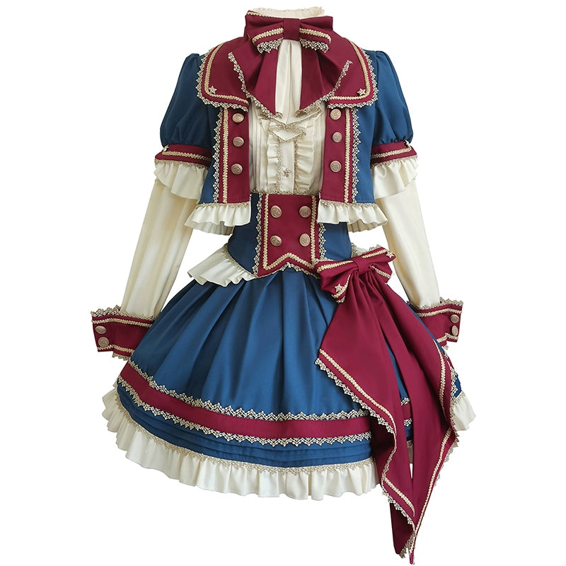 British Style Red & Blue Lolita Dress YOU0022