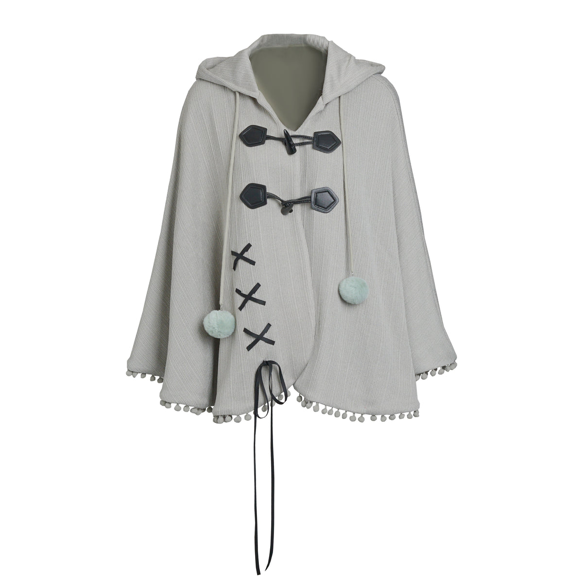 Hooded Cape Doll Collar Ribbon Jacket PIN0035