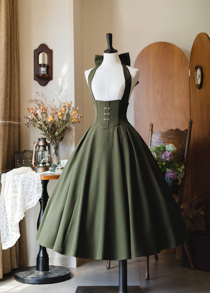 Vintage Halter Neck Corset Dress FOR0069