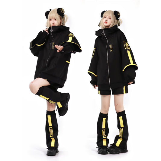 Dark Neon China Subculture Jersey Two-Piece Set HOT0003