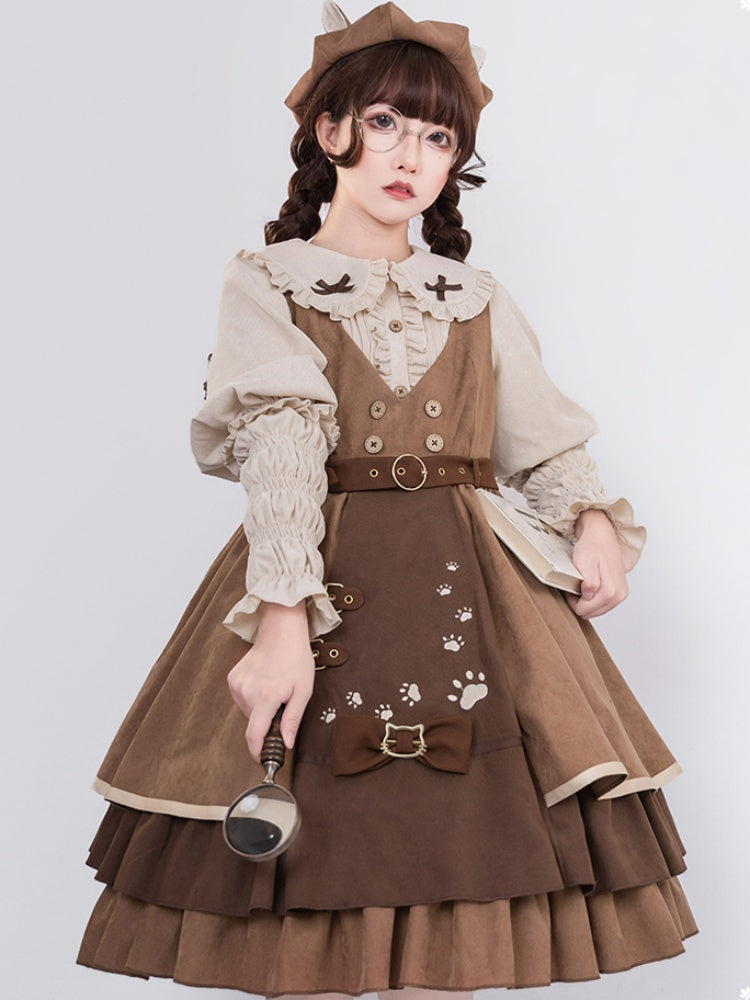 Detective Style Brown Lolita Dress CHE0015