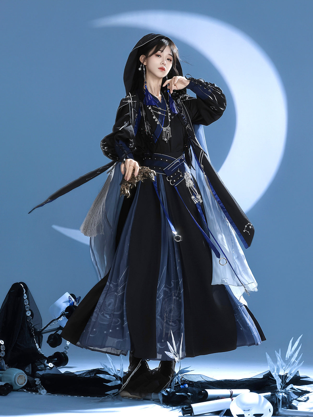 Dark Fantasy Hooded Cape Han Style Costume Set YOU0327