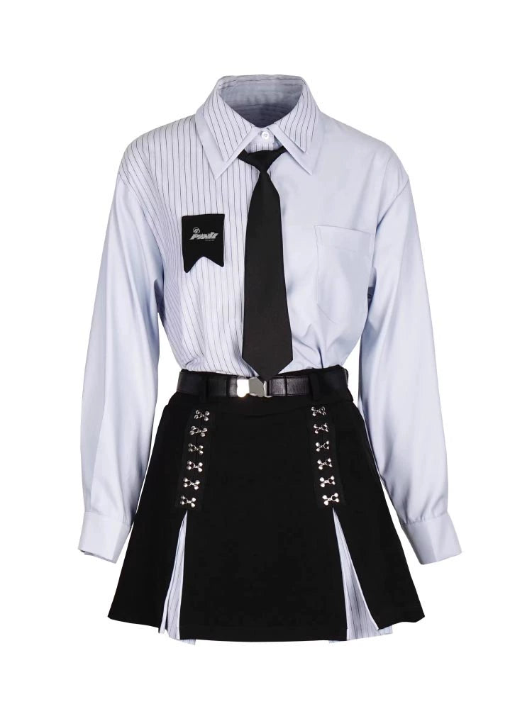 School Uniform Style Design Stitch Shirt & skirt PIN0021