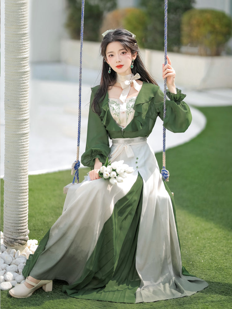 China Style Elegant Green Dress YOU0083