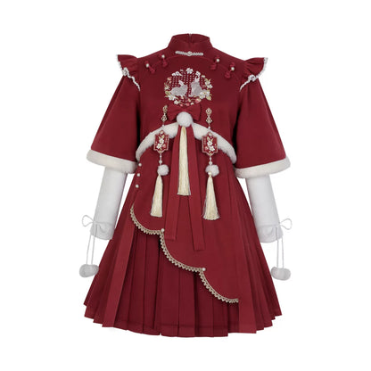 China Style Wine Red Dress YOU0096