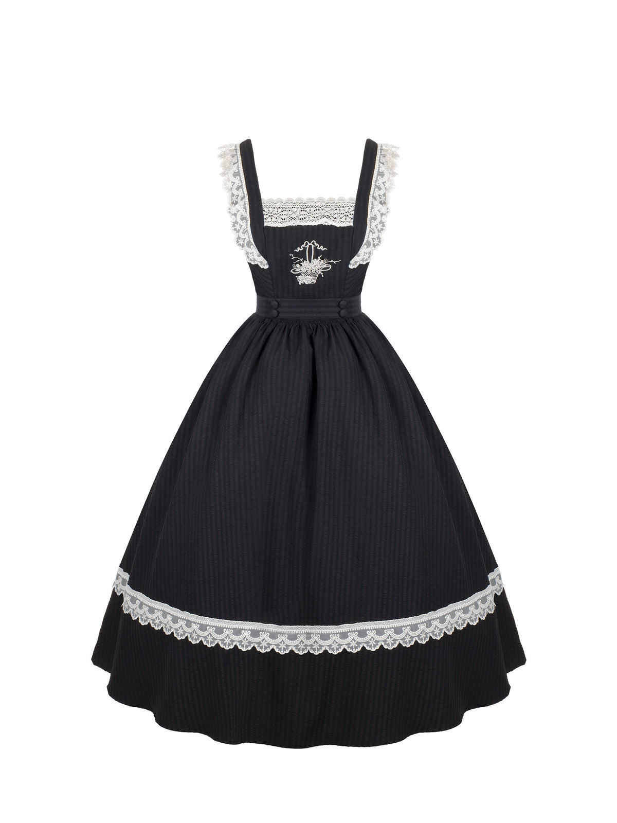 Rose Basket Embroidered Pinafore Dress WIT0302