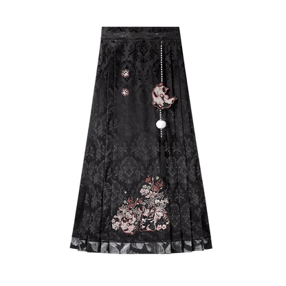 Chinese Style Floral Embroidered Skirt Set YOU0321