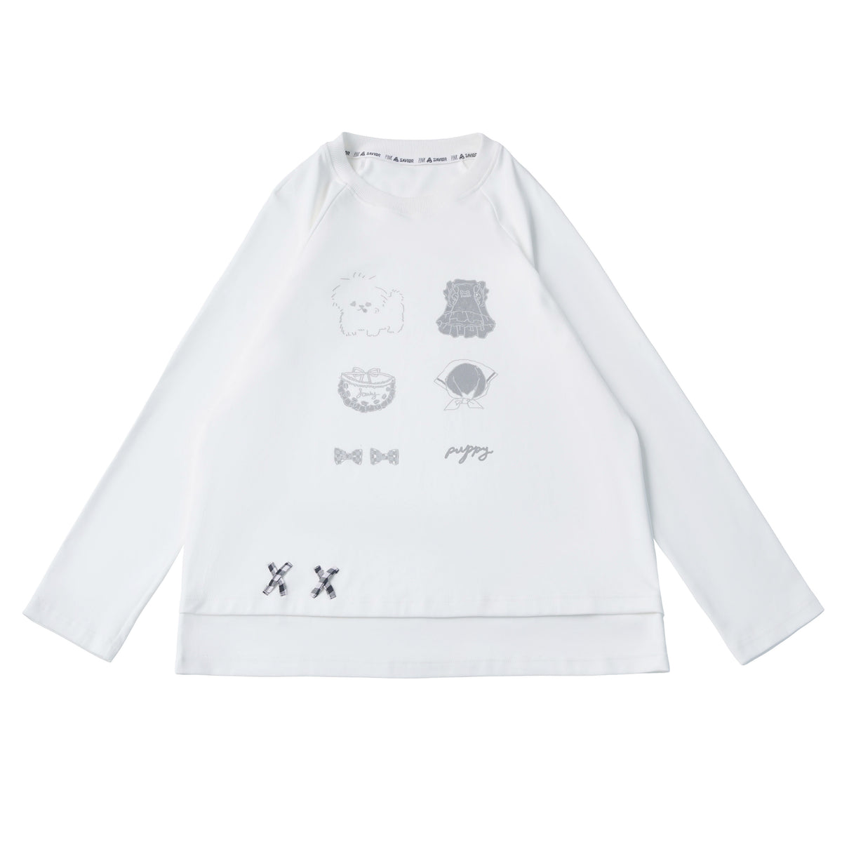 Puppy Patch Long Sleeve Top With Gingham Pants PIN0029