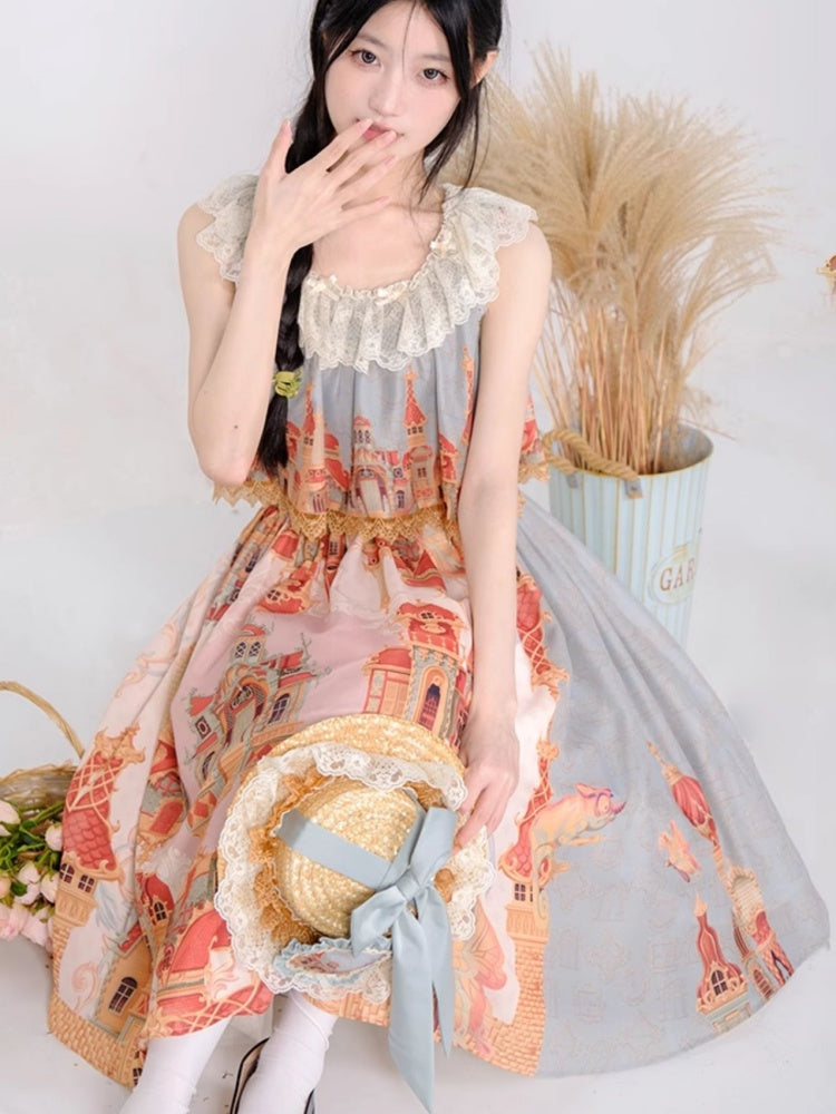 European Building print Lolita Dress URT0014