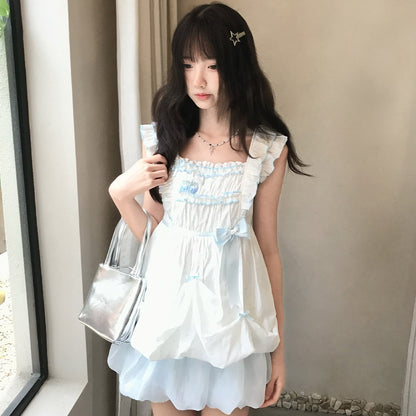 Ruffle Bow Balloon Hem Top LAL0197