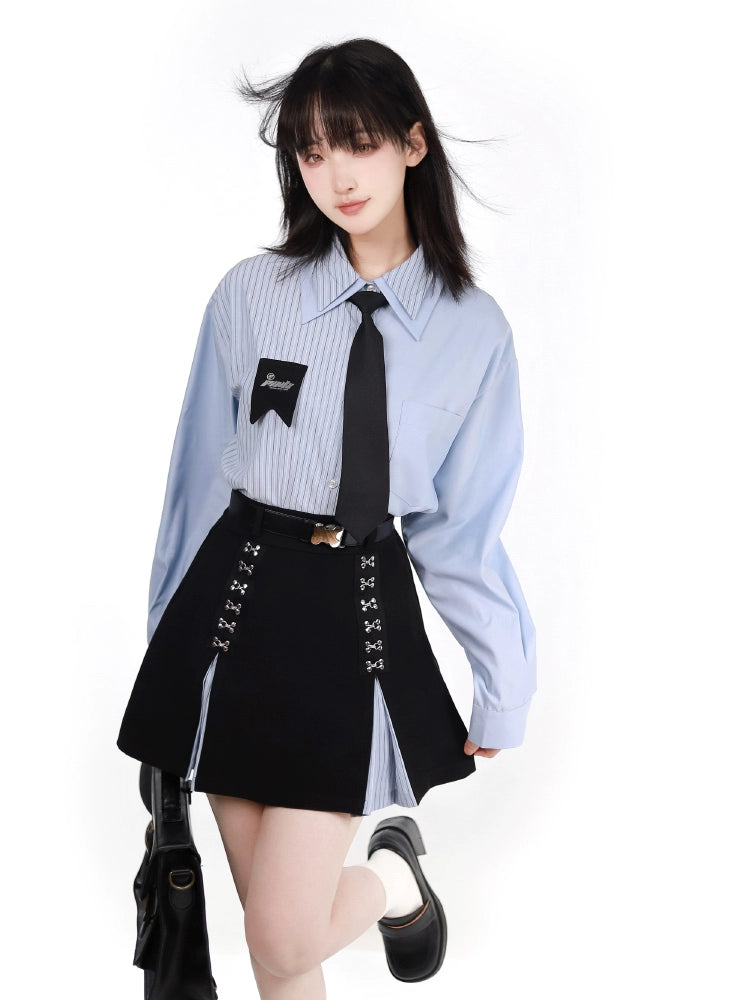 School Uniform Style Design Stitch Shirt & skirt PIN0021