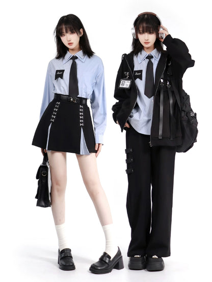 School Uniform Style Design Stitch Shirt & skirt PIN0021