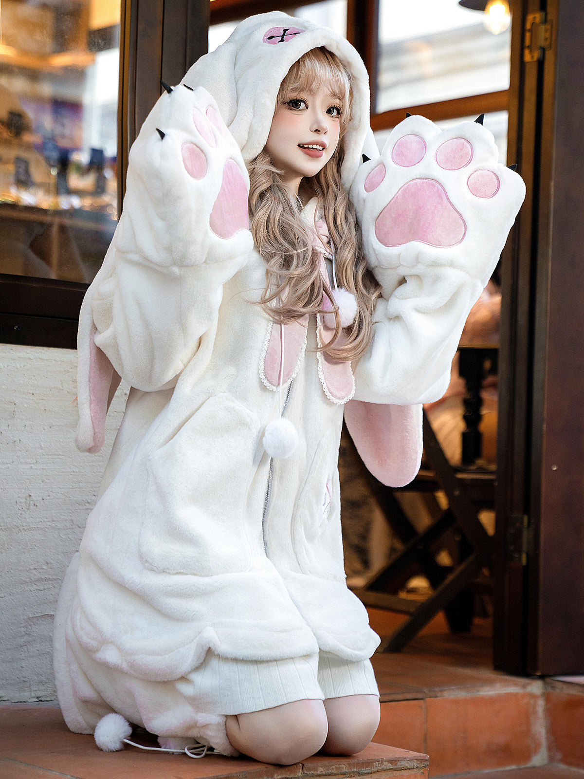 【予約商品】Bunny Ear Ribbon Sweet Girly Coat YOU0180