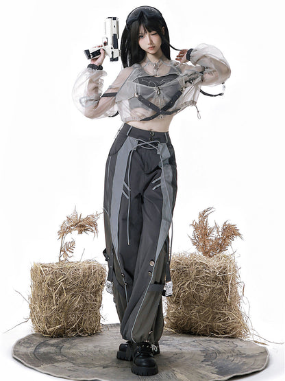 Futuristic Techwear Battle Suit Two-Piece Set YOU0234