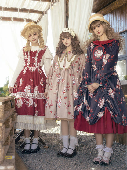 Sweet Rabbit Print Mid-Length Lolita Dress WIT0161