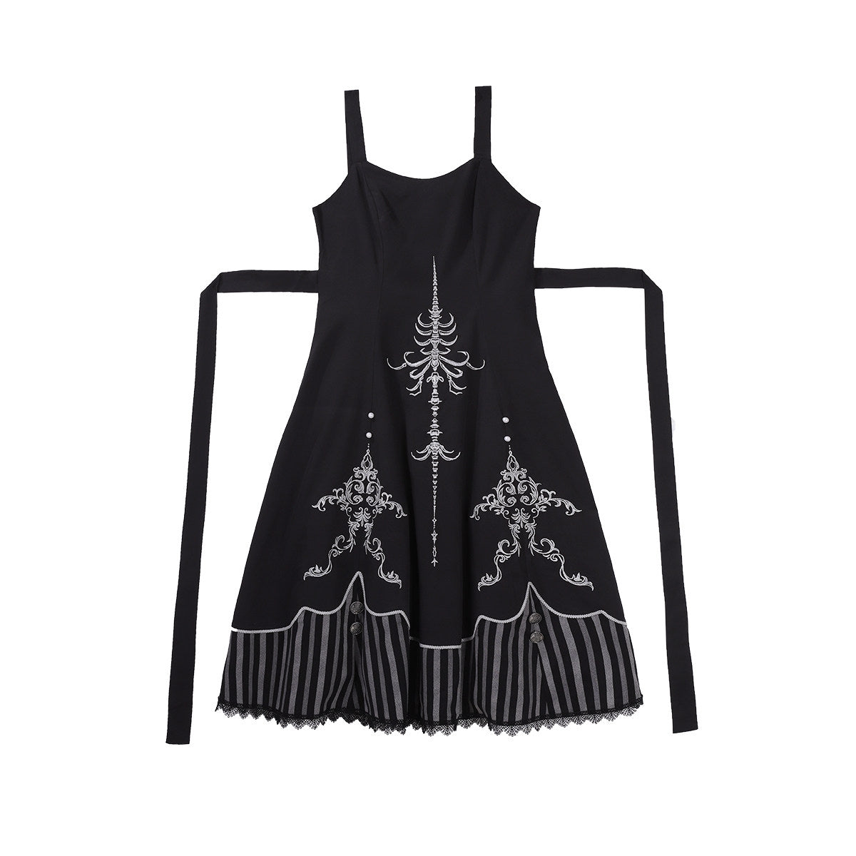 Gothic Lolita Skeleton Embroidered Jacket Dress Set YOU0268