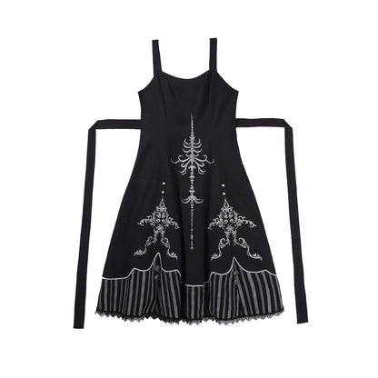 Gothic Lolita Skeleton Embroidered Jacket Dress Set YOU0268