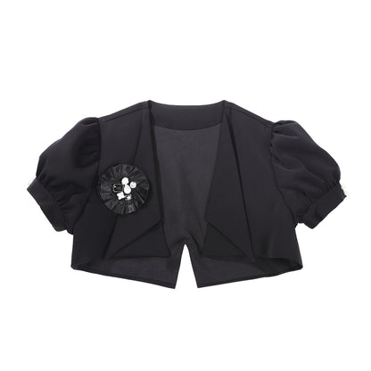 Black White Gothic Lolita Blouse Skirt Set YOU0290