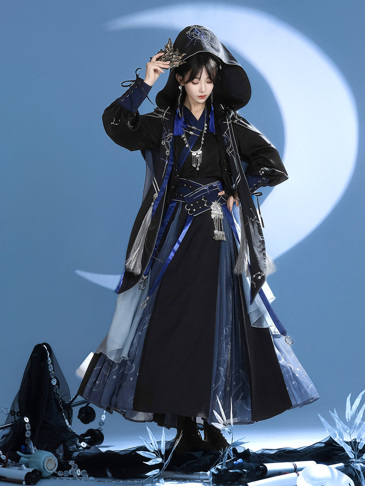 Dark Fantasy Hooded Cape Han Style Costume Set YOU0327